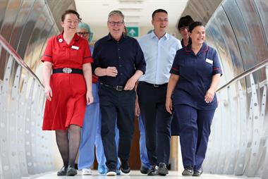 Labour leader Keir Starmer and shadow health and social care secretary Wes Streeting meet NHS staff in Nottinghamshire earlier this month