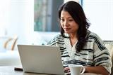 Woman using a laptop